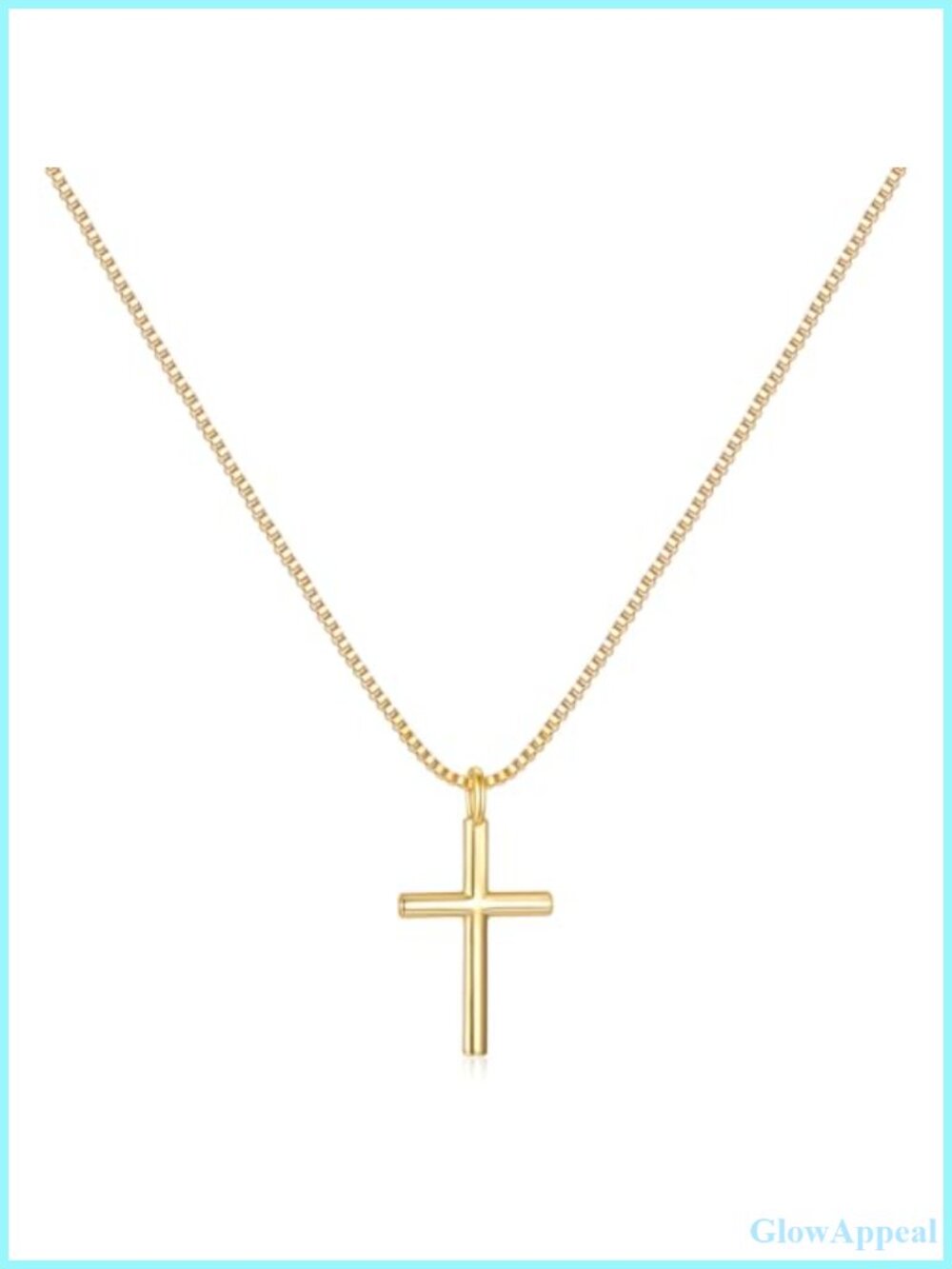 Silver Plated Cross Pendant Necklace Waterproof Hypoallergenic 16"